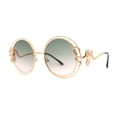 thumbnail image 2 of Womens Serpent Snake Jewel Arm Round Circle Metal Rim Sunglasses Gold Grey Pink, 2 of 4