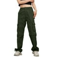 thumbnail image 6 of JJHGVB Cargo Pants Women High Waisted Pants Women's Outdoor Quick Drying With Multiple Pockets And Detachable Style Elastic Windbreaker Pants Wide Leg Pants Woman Baggy Pants Green S, 6 of 9
