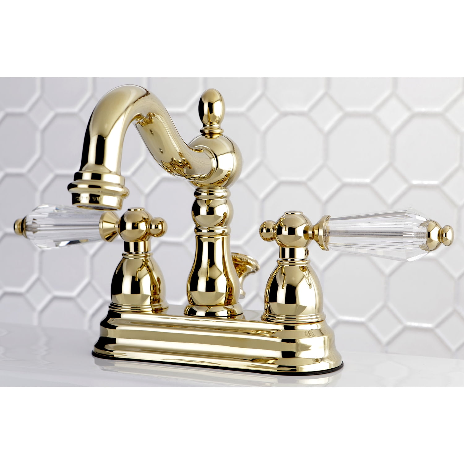 Kingston Brass KS1602WLL 4 in. Centerset Bathroom Faucet, Polished Brass