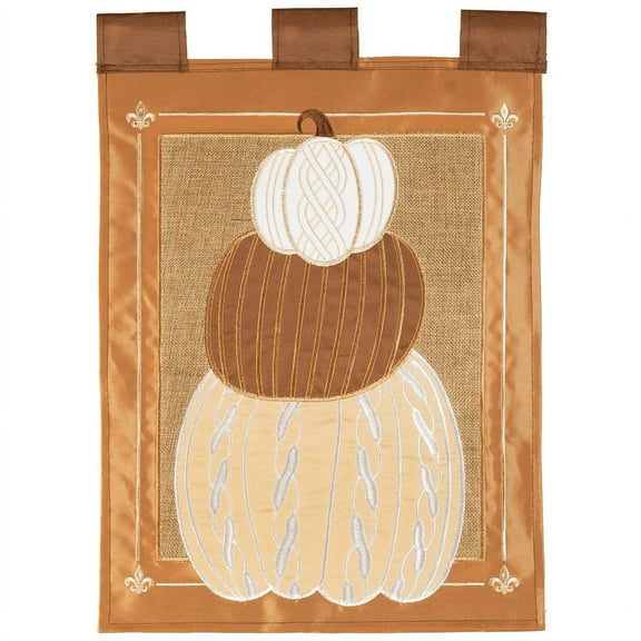 Magnolia Gardens M011718 13 x 18 in. Sweater Pumpkin Stack Burlap Garden Flag