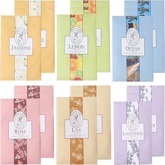 RAGUPEL 8Pcs Scents Floral Closet Scented Sachets Bags with Hanger Long Last Sachets Bags Home Fragrance Sachets for Drawer and Closet