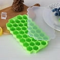 thumbnail image 2 of Upgraded Ice Cube Tray, 2 Pack Silicone Flexible Ice Cube Tray, Easy Releases Reusable Ice Cube, 74 Ice Cubes, Great for Chilling Drinks, Cocktail Bars or Iced Coffee Cups（Green）, 2 of 7