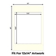 thumbnail image 2 of Cream Linen Picture Frame Mat for 13x19 Frames - Fits 12x14 Photos - 50 Mats, 2 of 7