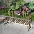 thumbnail image 5 of Outdoor Garden Bench, garden bench with Backrest & Armrests, Patio Park Bench, 5 of 6