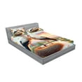 thumbnail image 2 of Ambesonne Birds and Nature Fitted Sheet & Pillow Sham Set, Storks of Romance, Full, Fern Green Multicolor, 2 of 2