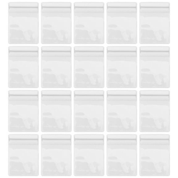 FESTFENDS Zipper Sealed Bag Translucent White Plastic 100Pcs 1.57X2.36X0.04in