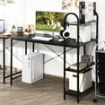 thumbnail image 2 of Giantex Computer Desk w/Reversible Storage Shelf, 48"Laptop Sturdy Writing Table, Large Home Office Workstation, Black, 2 of 6