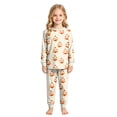 thumbnail image 2 of Kogui Kids Halloween Pajamas Long Sleeve Cute Print Stretch 2-Piece Sleepwear Set Pjs Size 8-9 (Beige,8-9 Years), 2 of 9