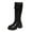 Black, variant on Womens Knee High Boots Fall Winter Women's Cozy Casual Thick-Heelsd Thick-Soled Versatile Buckle Warm Comfortable Wide-Calf Boots