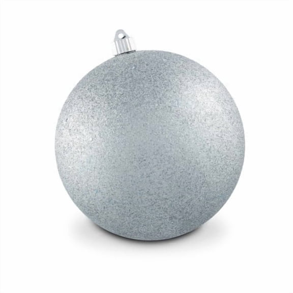 Silver Jumbo Glitter Ball Shatterproof Christmas Ornament, 8", by Holiday Time