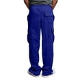 thumbnail image 3 of Fabrcox Cargo Pants Men Drawstring Elastic Waist Cargo Sweatpants with Pockets Casual Lightweight Fall Spring Joggers Blue XL, 3 of 4