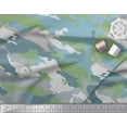 thumbnail image 1 of Soimoi Crepe Silk Fabric Two Tone With Grey Camouflage Print Fabric by the Yard 42 Inch Wide, 1 of 1