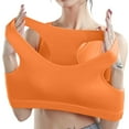 thumbnail image 3 of Bras for Women's Running Sports Thin Shockproof Gathering Large Sexy And Comfortable Strapless Bra on Clearance Orange S, 3 of 5