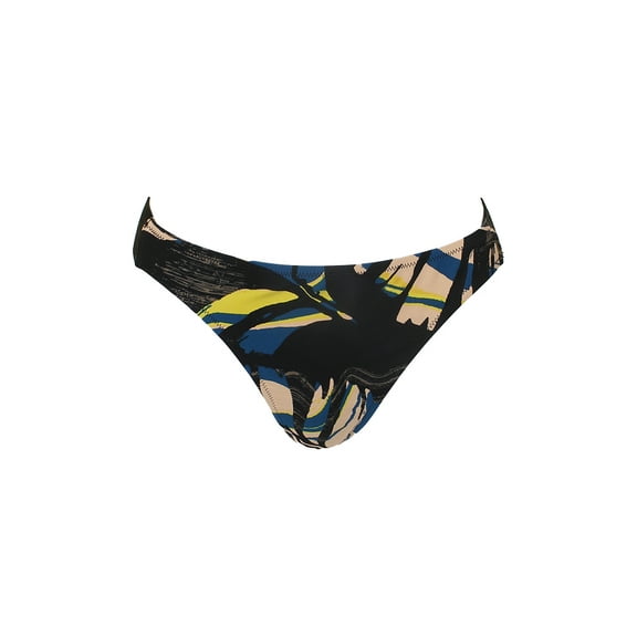 Volcom Black Multi Lost Marbles Cutout Cheeky Bikini Bottom L