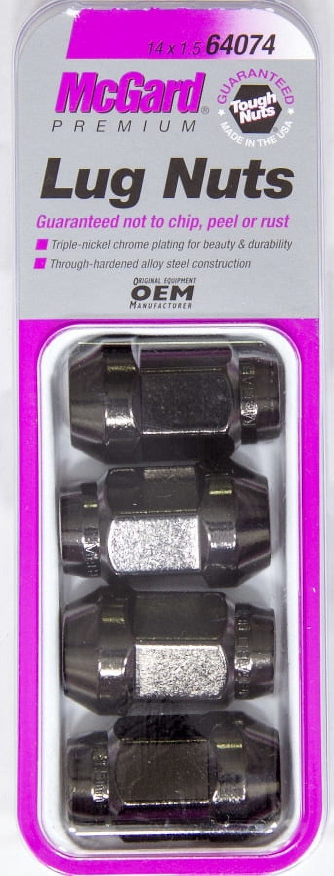 McGard 64074 Chrome/Black (M14 x 1.5 Thread Size) Bulge Cone Seat Style Lug Nut