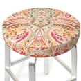 thumbnail image 3 of Honeii Indian Paisley 1 Bar Stool Covers – Perfect Fit for 12" to 14" Round Stools, Crease-Resistant, Stretchy, Washable & Dustproof Seat Slipcovers-14 inch, 3 of 7