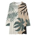 thumbnail image 2 of Tropical Leaf Print Design Loose Dress Evening Dress Summer Dresses for Women Luxury Dress Long Sleeved Dress, 2 of 4