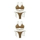thumbnail image 1 of Yuarrent Conjunto de bikinis sexy Traje de baño de piezas con correa vinculada Traje de baño ajustable amigable con la piel Push-Up Ropa Color café S 2piezas, 1 of 6