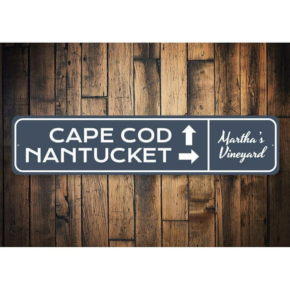 Cape Cod Nantucket Novelty Sign, Metal Wall Decor - 4x18 inches