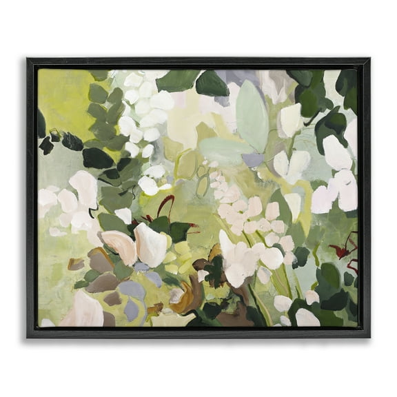 Stupell Industries Modern Botanical Impressions Plants & Flowers Painting Black Floater Framed Canvas Art Print Wall Art, 21 x 17