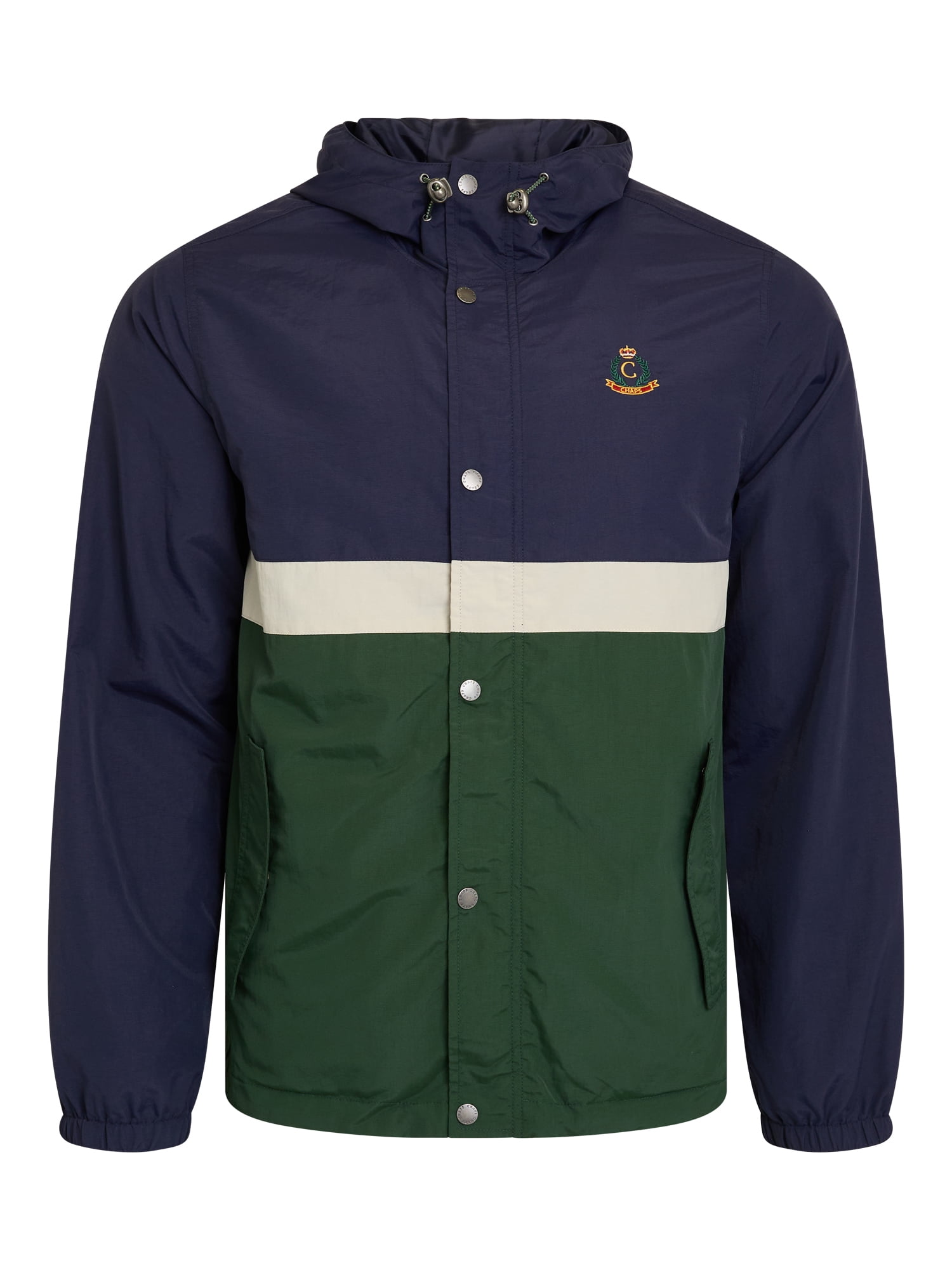 Chaps Men’s and Big Men’s Heritage Colorblocked Hooded Rain Jacket, Sizes S–2XL