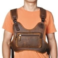 thumbnail image 2 of Men's Outdoor Vintage Top Layer Cowhide Chest Bag, 2 of 2