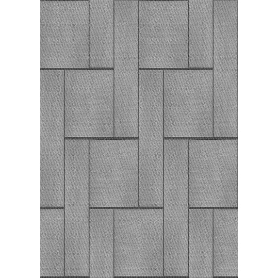 Ahgly Company Machine Washable Indoor Rectangle Transitional Sonic Silver Gray Area Rugs, 8' x 10'