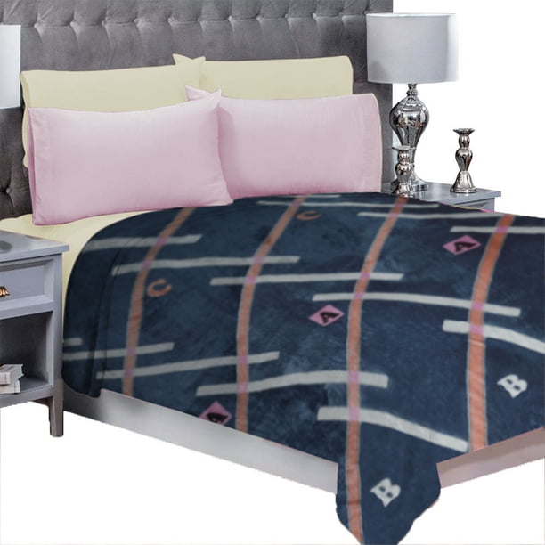 Frazada Matrimonial Ligera Estampada, Flannel Extra Suave MOD . NATALIA