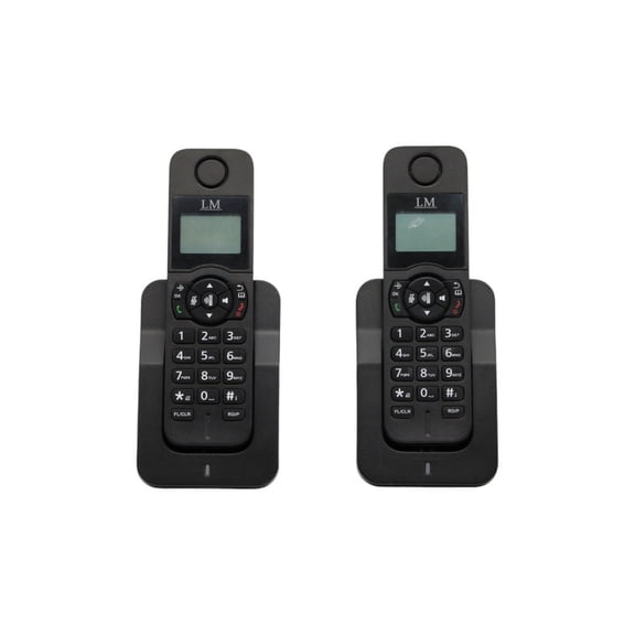 Set de 2 teléfonos inalámbricos LM en color negro mod. LM-7002