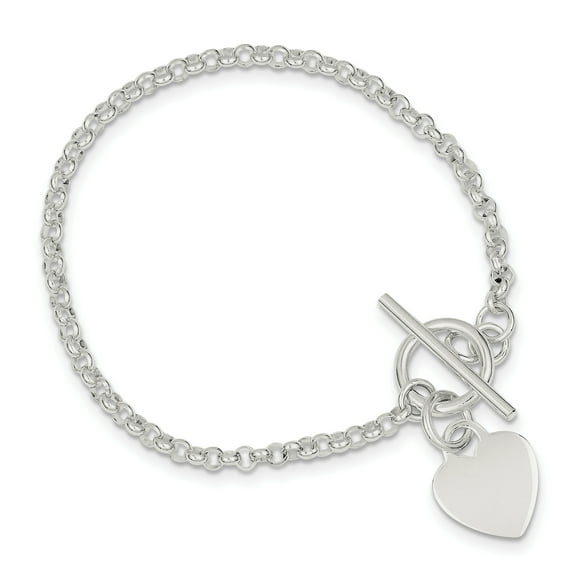 Sterling Silver Fancy Heart Bracelet
