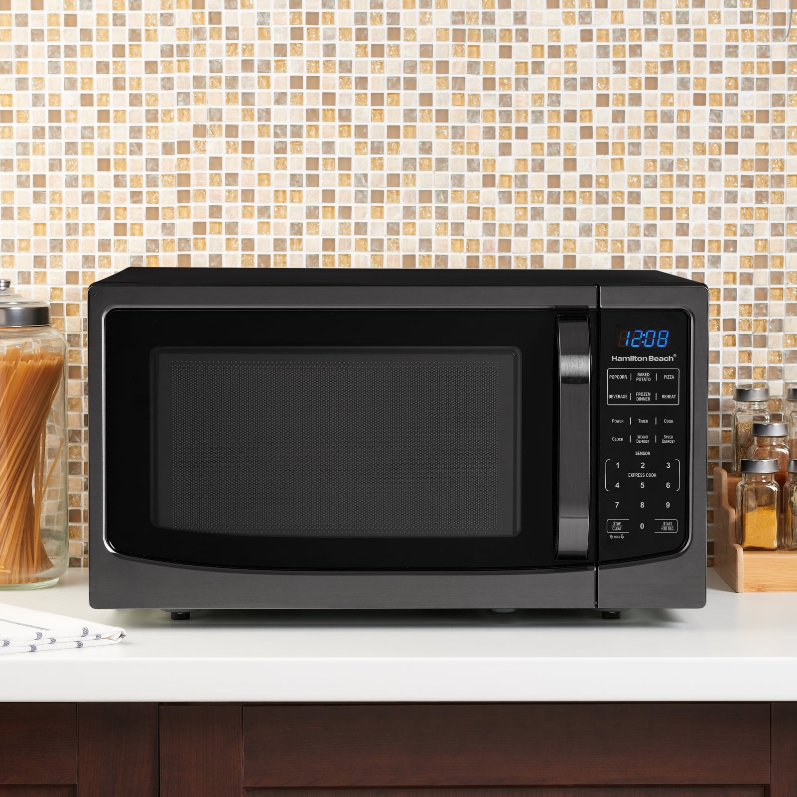 Countertop Kitchen Digital LED Microwave Oven Hamilton Beach 1.6 Cu ft 1100W New 
