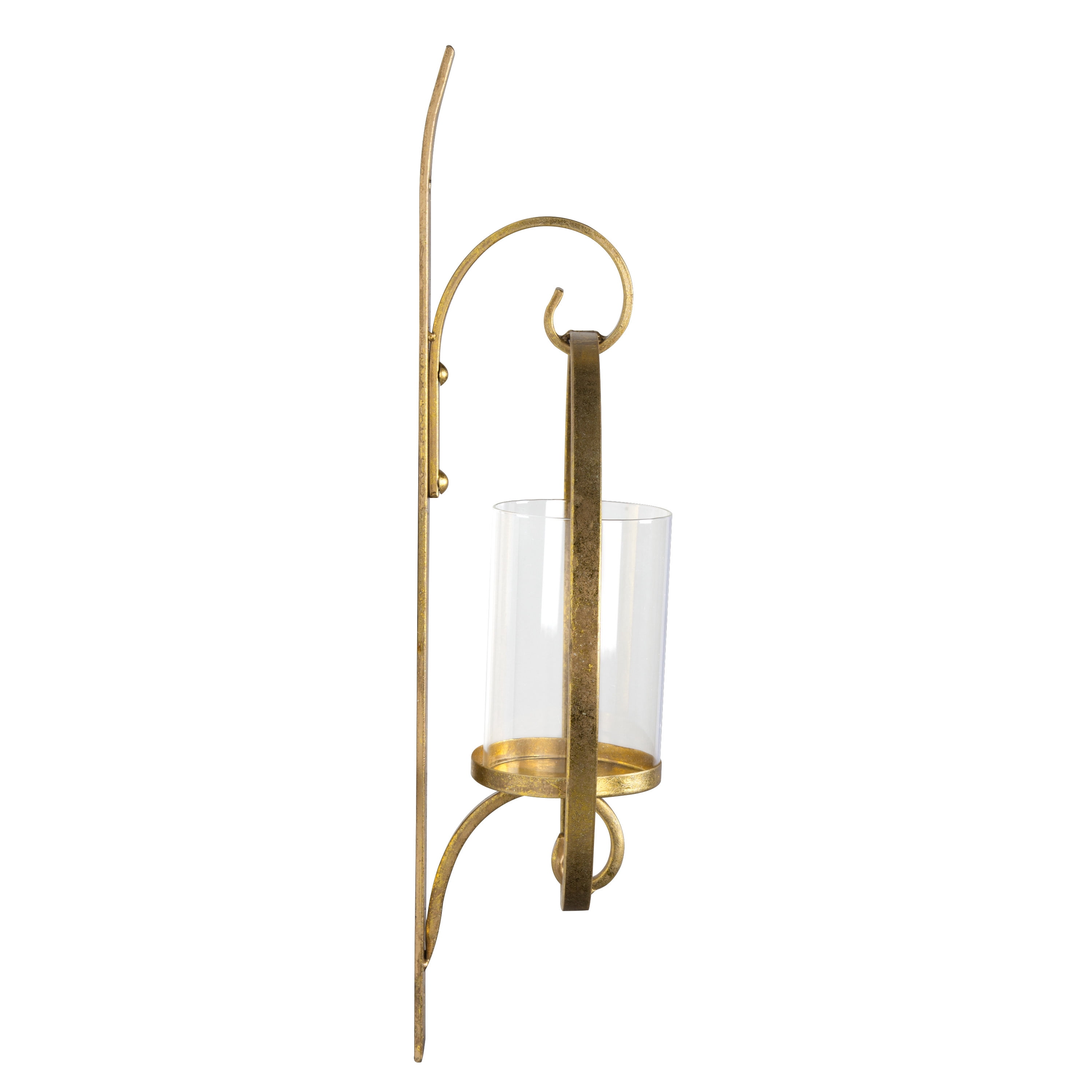 Kate and Laurel Doria Metal Wall Candle Holder Sconce, Gold
