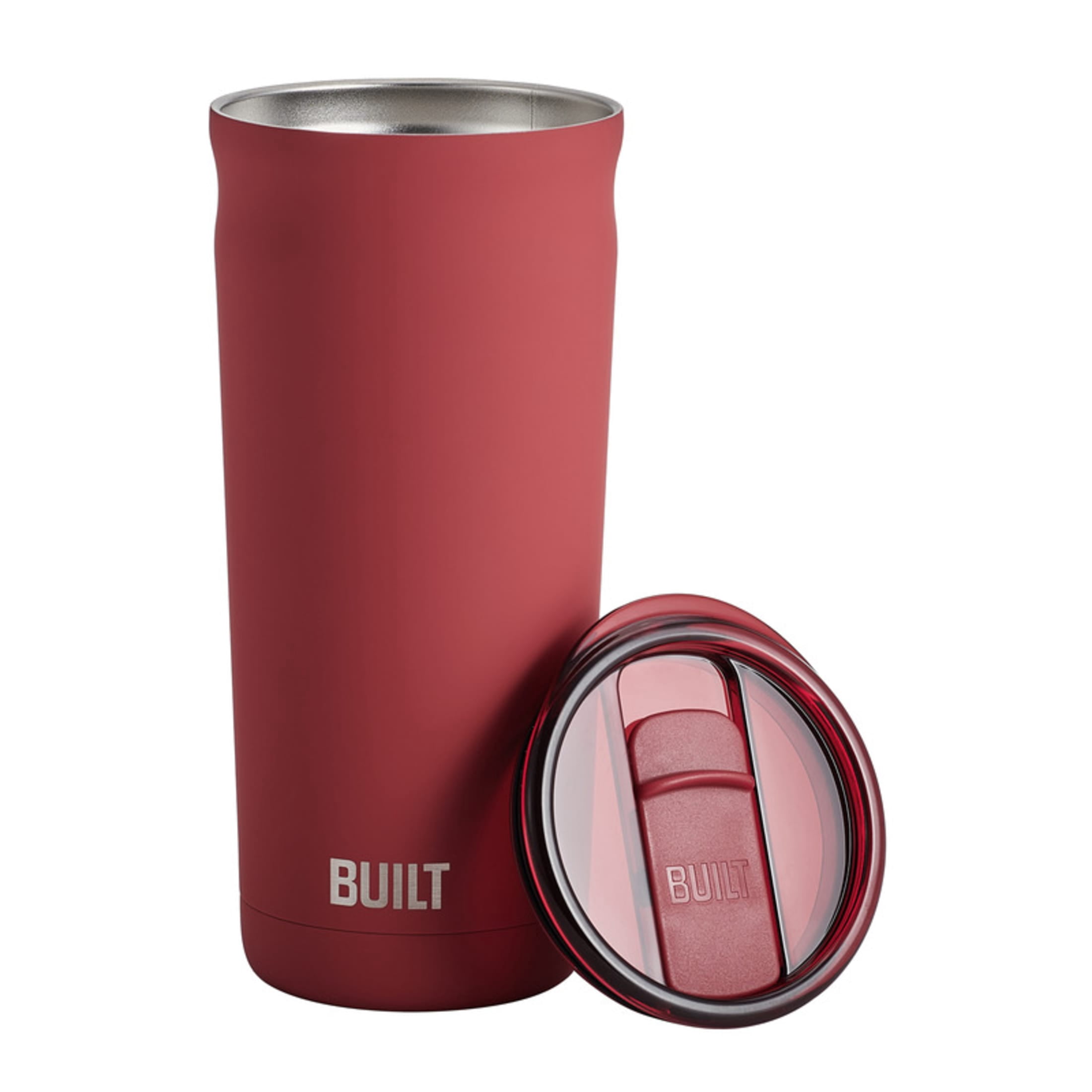 BUILT Torrent 20 fl oz Double-Wall Insulated Stainless Steel Tumbler, Red