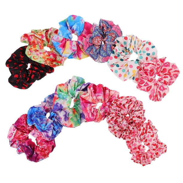 12pcs Hair Ties Women Ponytail Holders Large Hair Ties Elastic Hair Ropes Cute Hair Accessories for Valentine Birthday