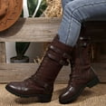 thumbnail image 2 of Suede Knee High Boots with Heel Platform for Women Lace Up Winter Fashion Booties Featuring Soft Cushion Comfortable Mid-Calf Design, 2 of 7