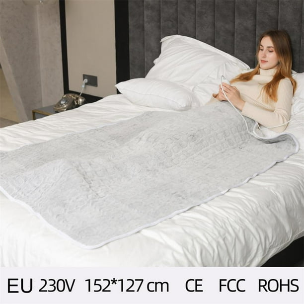 Couverture chauffante électrique couette en flanelle avec minuteries EU US  Plug hiver couverture chauffante 152x127cm 3 vitesses