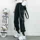 thumbnail image 3 of Pantalones cargo para mujer, pantalones harén, pantalones jogger con bolsillos punk a la moda con cadena, pantalones elásticos Harajuku de cintura alta., 3 of 5