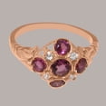 thumbnail image 5 of LBG British Made 18k Rose Gold Natural Pink Tourmaline & Diamond Womens Engagement Ring - 33 size options - Size 4.75, 5 of 6