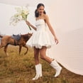 thumbnail image 6 of Women's Wide Calf Cowboy Boots Mid Calf Western Cowgirl Boots Pull On Comfortable Riding Boots, 6 of 7