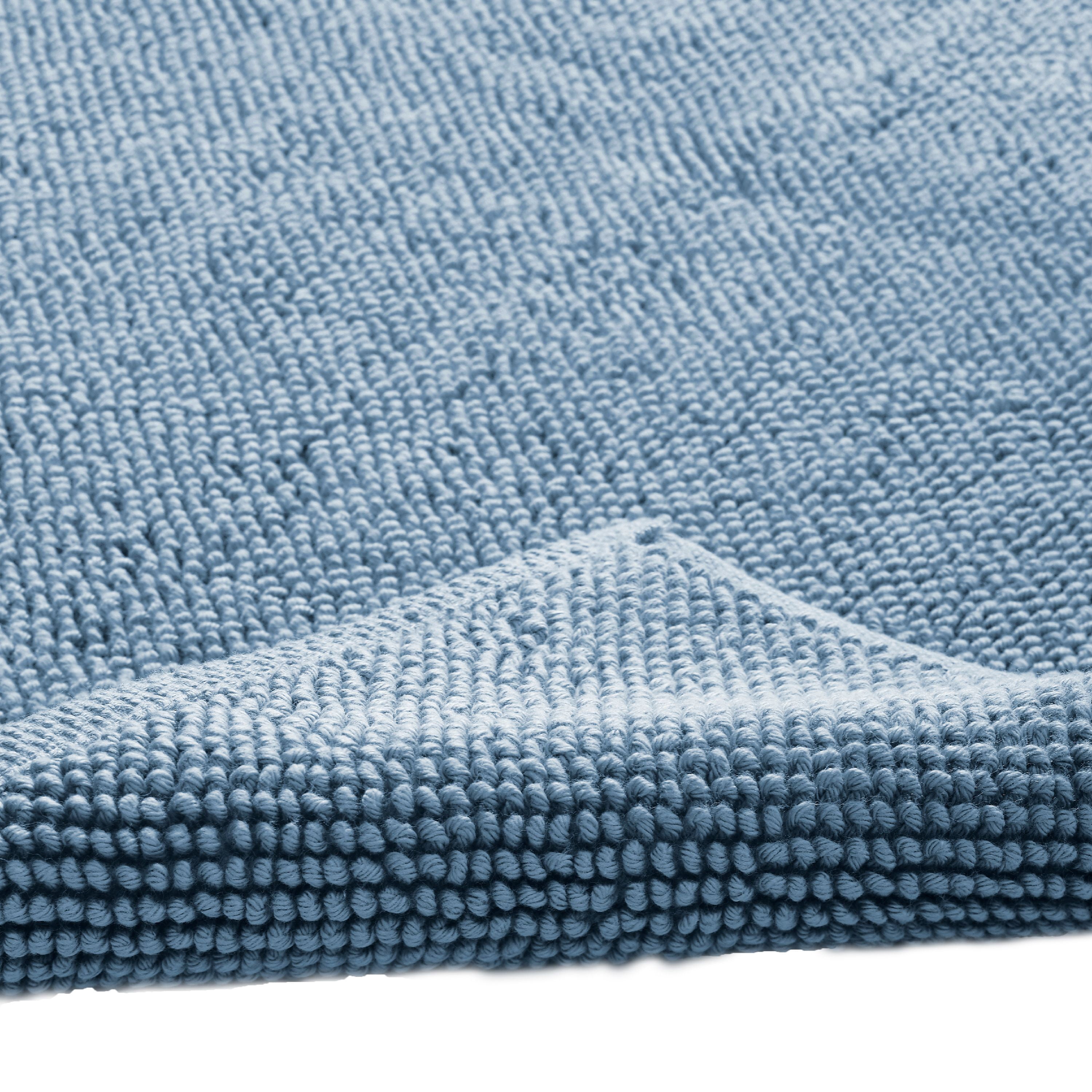 Modern Threads Reversible Bath Rugs 100% Cotton, 20" x 28", Blue