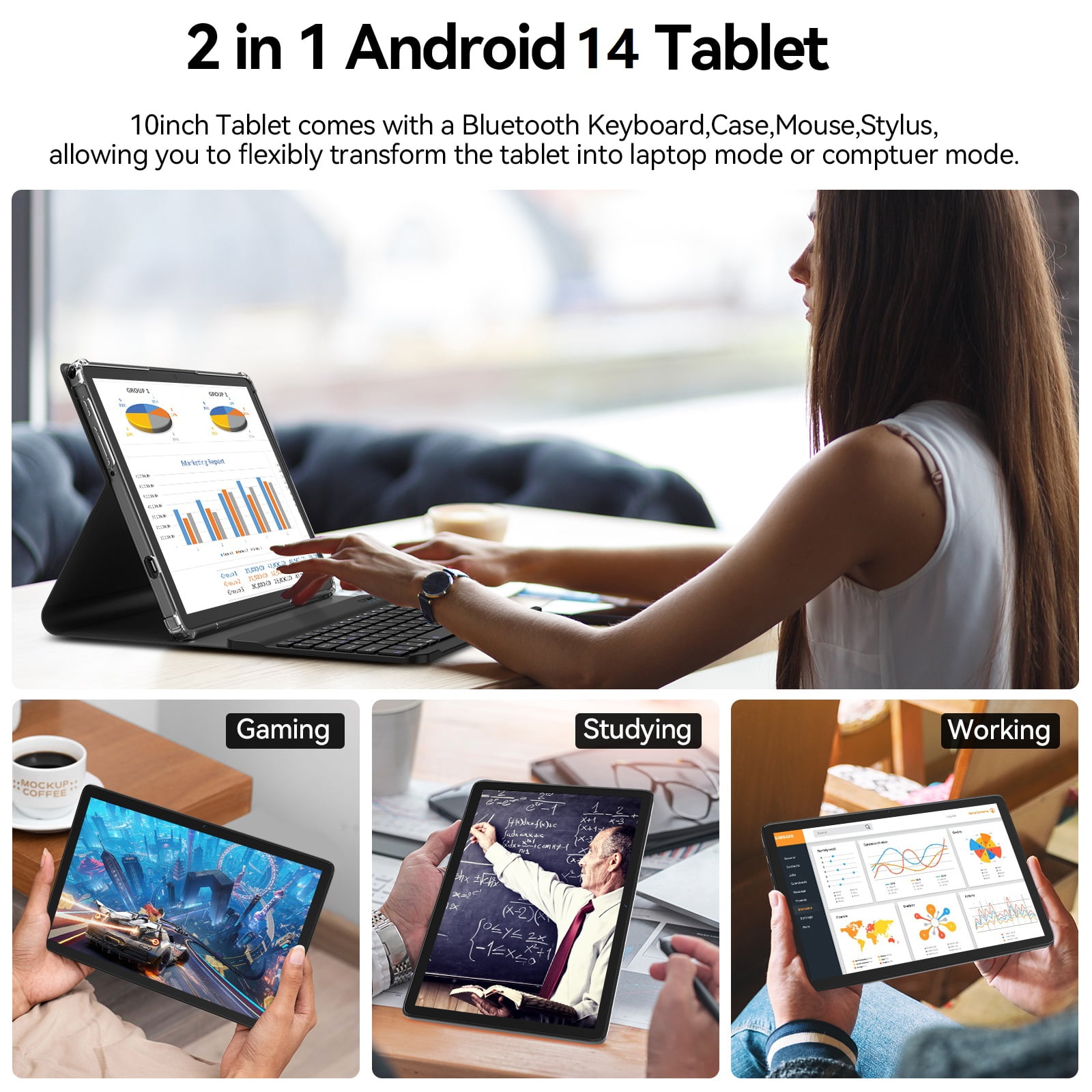 10inch Android 14 Tablet,4G Cellular Tablet with 128GB ROM+14(8+6)GB RAM,5G WIFI,Octa-Core,13MP Camera,GPS,1TB Expandable,FHD IPS,8000mAh,Face Unlock,Split-screen,Android Tablet with Keyboard,Silver - Shop Black Friday Deals for 2024! - Walmart.com 10inch Android 14 Tablet,4G Cellular Tablet with 128GB ROM+14(8+6)GB RAM,5G WIFI,Octa-Core,13MP Camera,GPS,1TB Expandable,FHD IPS,8000mAh,Face Unlock,Split-screen,Android Tablet with Keyboard,Silver - Shop Black Friday Deals for 2024! - Walmart.com