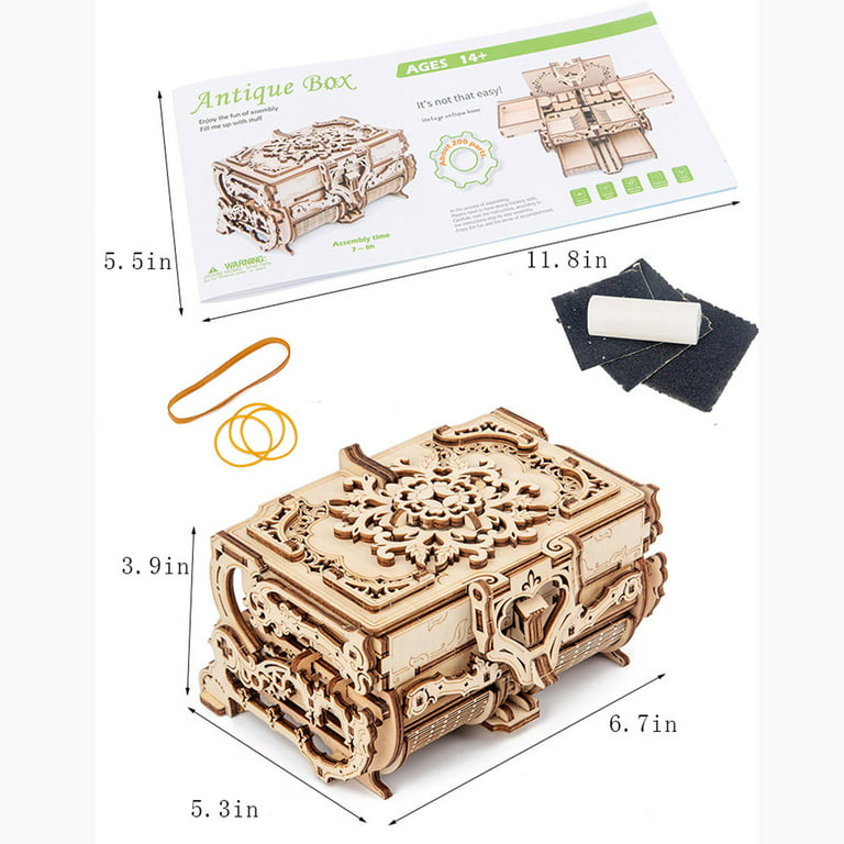 3d Wooden Puzzle Mechanical Treasure Box Wooden Creative - Temu