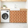 thumbnail image 3 of Orange Morocco Sink Skirt 11"W x 13"L,Dustproof Under Sink Curtain Skirt for Bathroom Kitchen,Farmhouse Ethnic Geometric Grid Aesthetic Adhesive Short Curtain Vanity Cover for Laundry Closet, 3 of 8