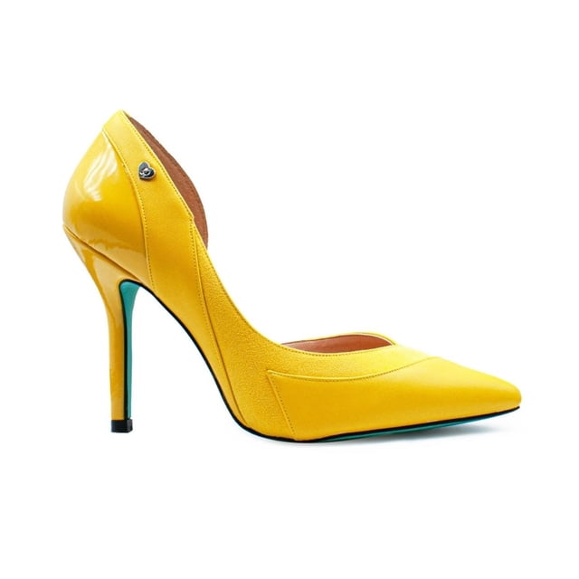 Zapatilla Stiletto Amarillo Combinación Piel y Charol PIKIKI amarillo 23 PIKIKI 2745