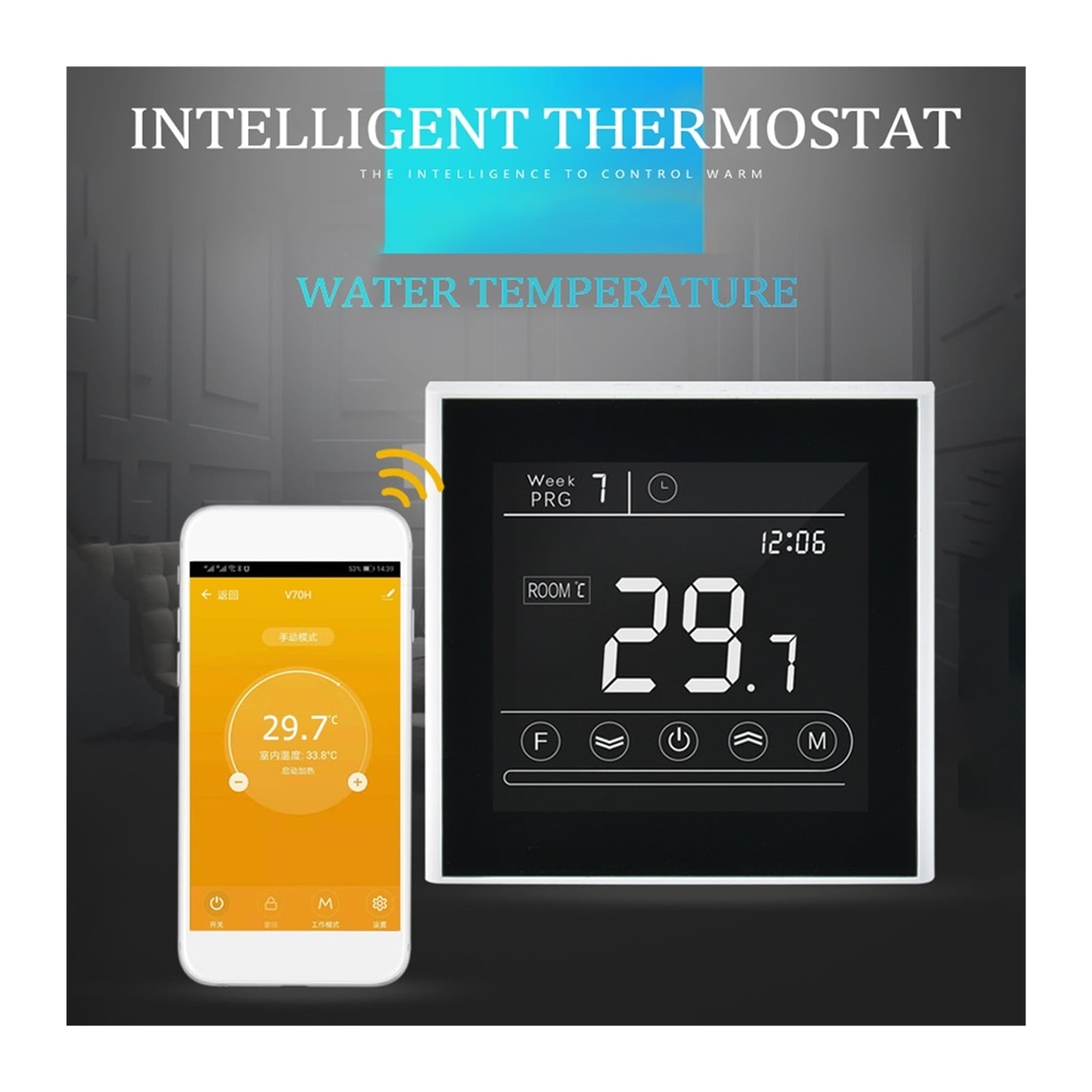 95~240V Smart Intelligent Thermostat, Room Electric Water Gas Boiler Floor Heating Temperature Controller ,Temperature calibrating