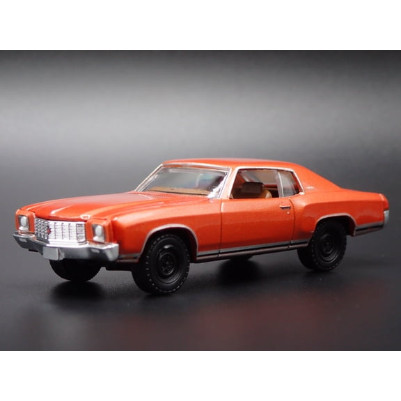 Open Box 1971 71 CHEVY CHEVROLET MONTE CARLO ORANGE 1:64 SCALE DIORAMA DIECAST MODEL CAR