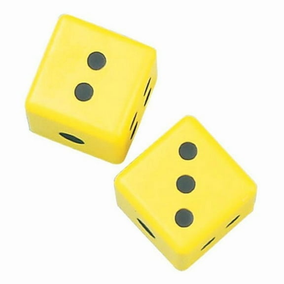 3 in. Coated Foam Dice, Yellow & Black