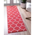 thumbnail image 1 of Unique Loom 3146780 2 x 13 ft. Rounded Trellis Frieze Runner Rug, Rasberry, 1 of 5