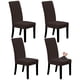thumbnail image 1 of Juego de 4 fundas elásticas para sillas de comedor, fáciles de usar, color chocolate, 1 of 7
