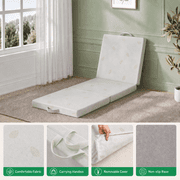 BEHOST 3 inch Tri Folding Memory Foam Futon Mattress, Eco-Friendly Fire-Retardant & Portable Guest Bed, Single Size